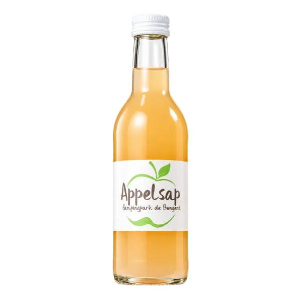 Wasserkonzepte - Flasche Apfelsaft mit Logo und Etikett