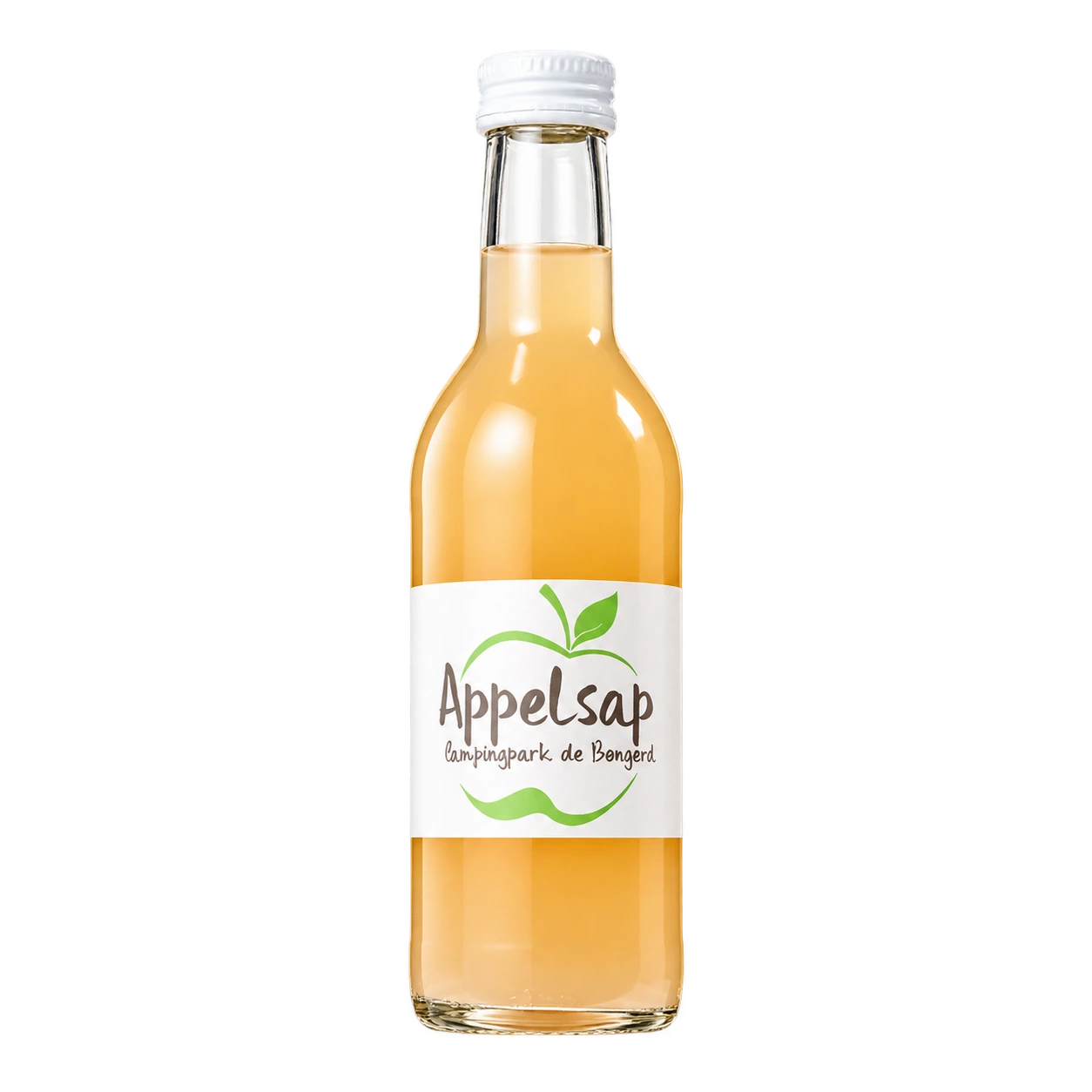 Wasserkonzepte - Flasche Apfelsaft mit Logo und Etikett