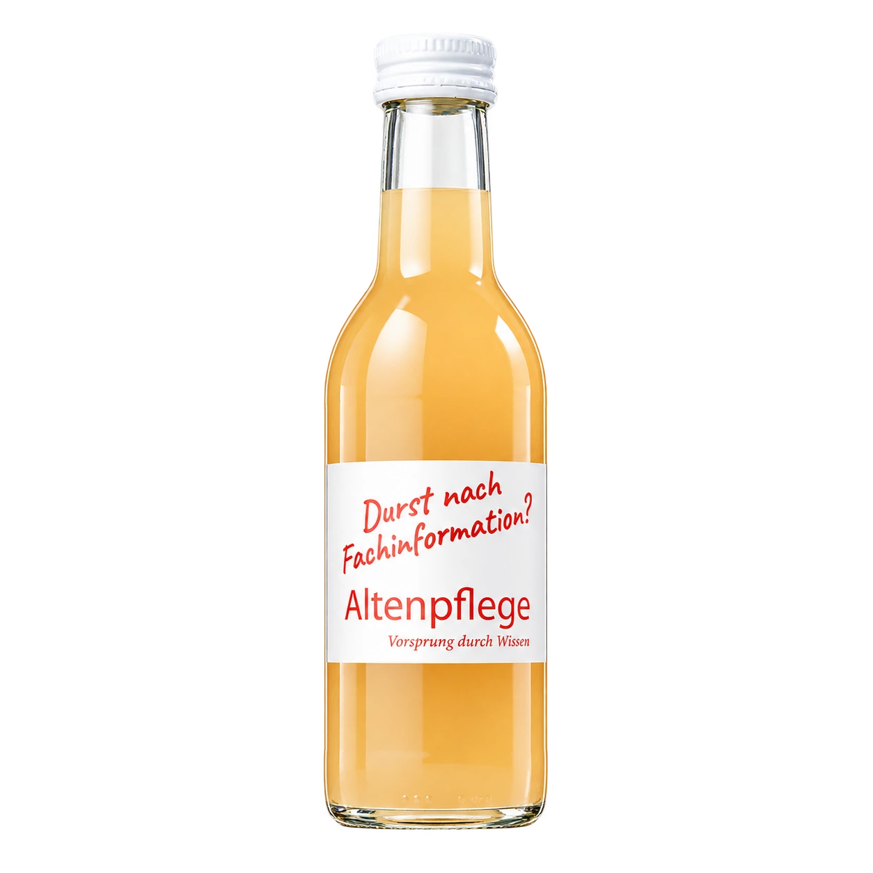 Wasserkonzepte - Flasche Apfelsaft mit Logo und Etikett