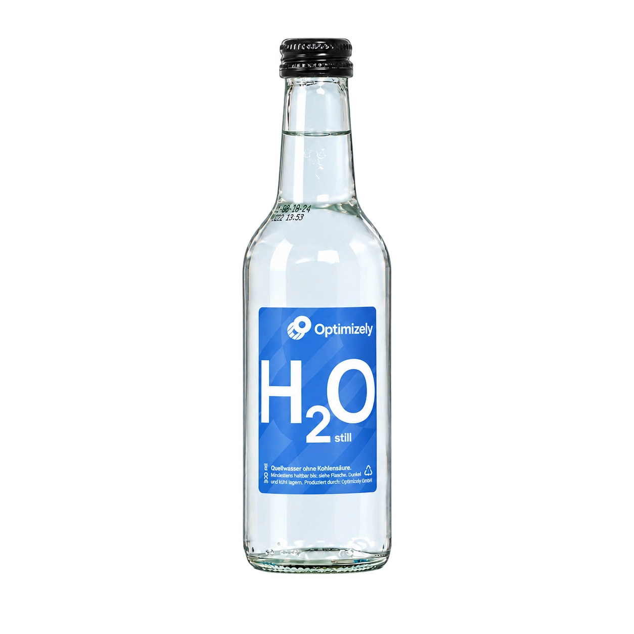 Water Concepts – Glaswasserflasche mit Logo und Etikett