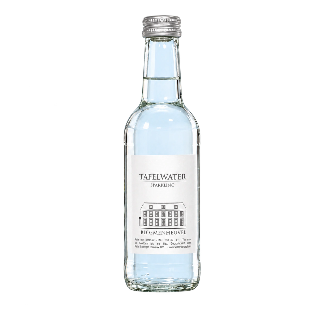Water Concepts – Glaswasserflasche mit Logo und Etikett