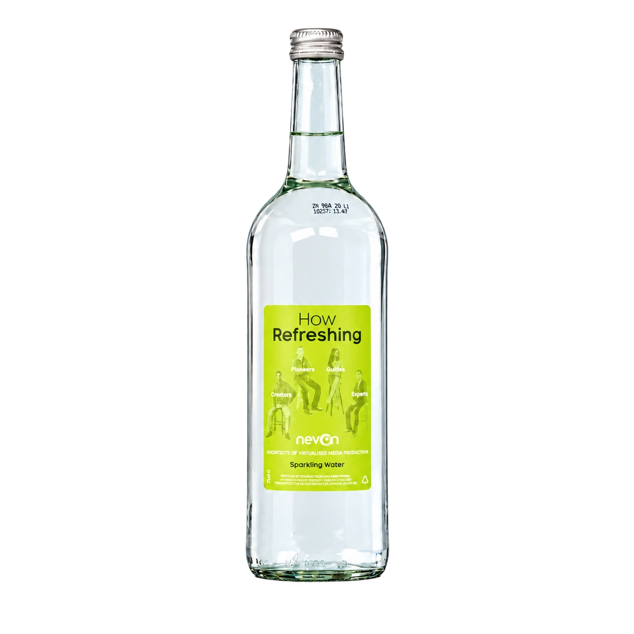 Water Concepts – Glaswasserflasche mit Logo und Etikett