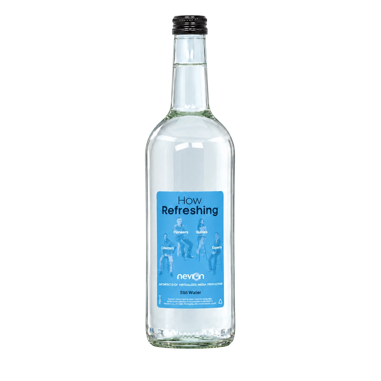 Water Concepts – Glaswasserflasche mit Logo und Etikett