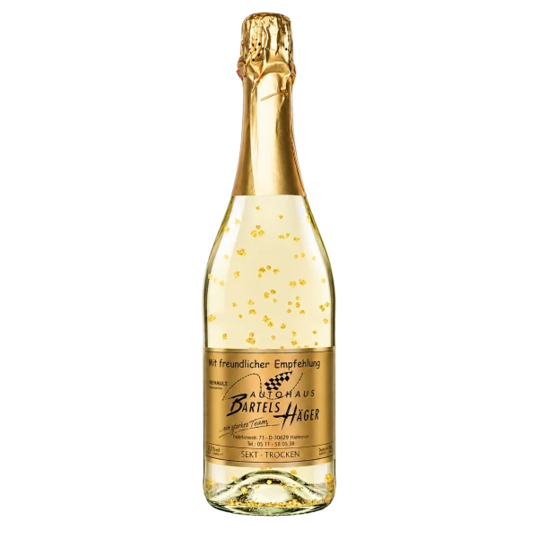 Water Concepts - Flasche Sekt Goldwein mit Logo und Etikett