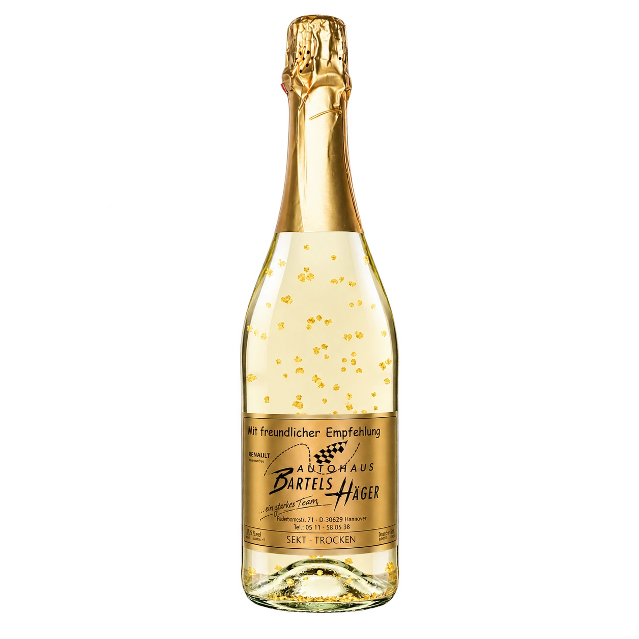 Water Concepts - Flasche Sekt Goldwein mit Logo und Etikett
