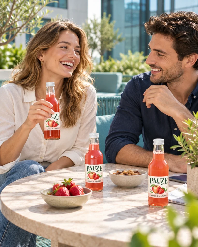 Apfel-Erdbeersaft 25 cl mit eigenem Etikett